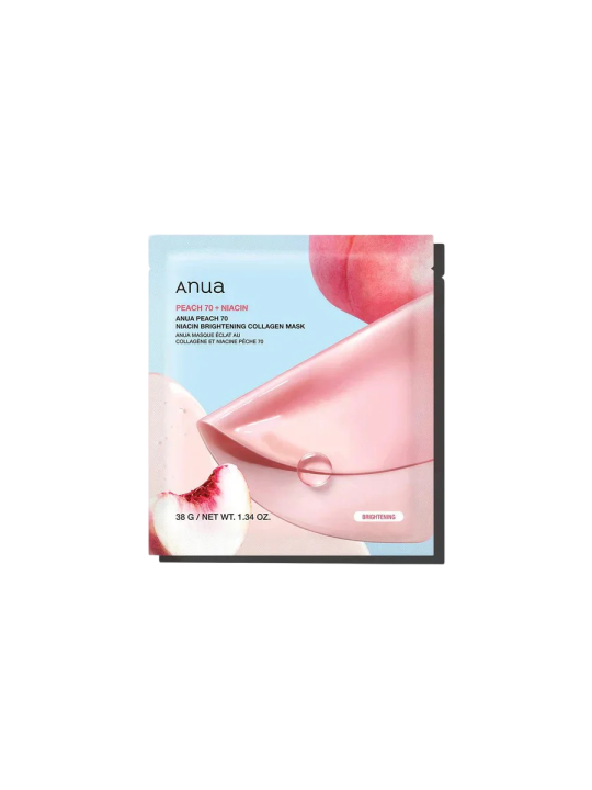 Maschera viso illuminante al collagene e pesca Anua 70 38 g