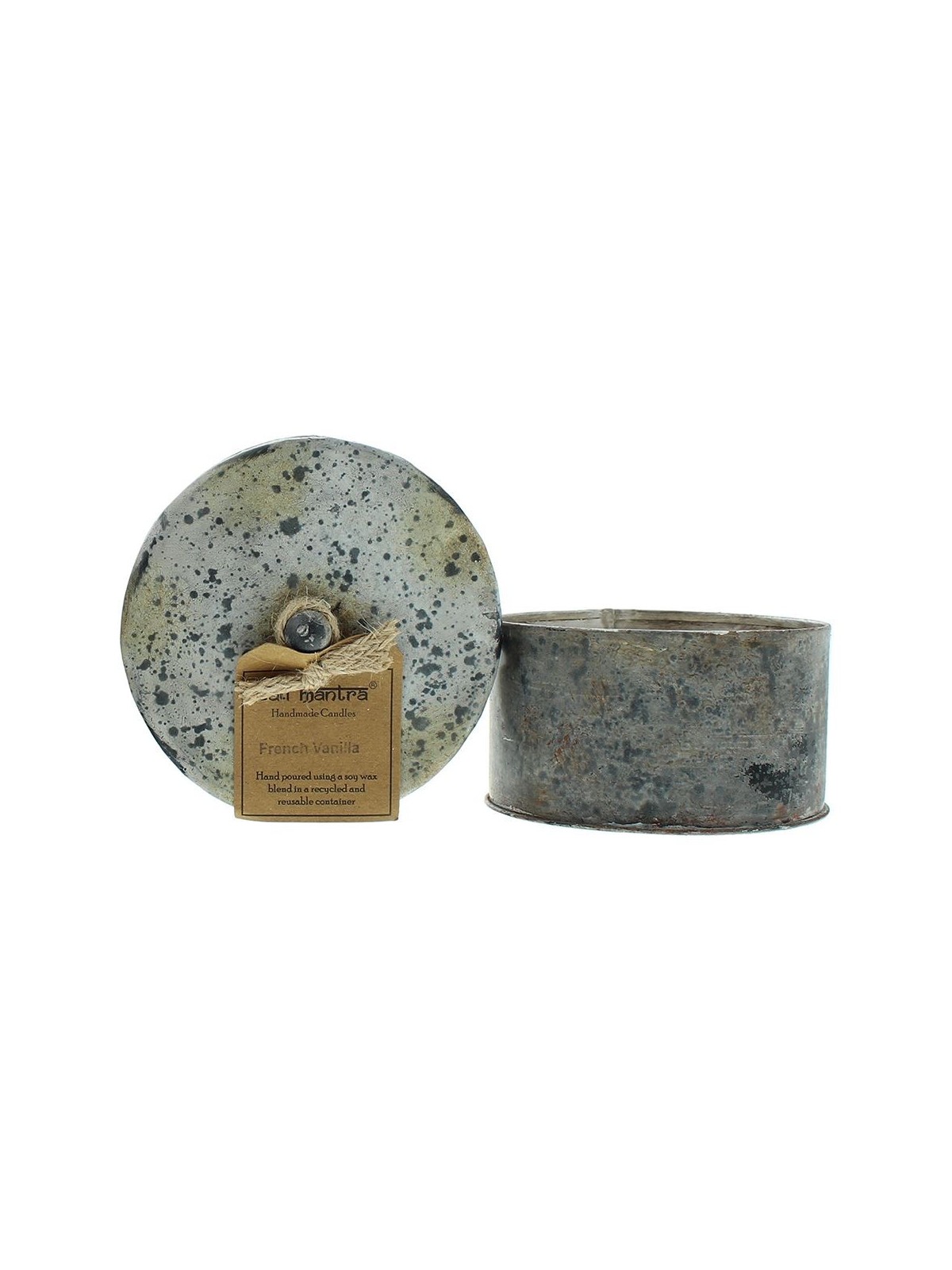 Candela profumata alla vaniglia francese Bali Mantra in latta vittoriana rotonda 280 g
