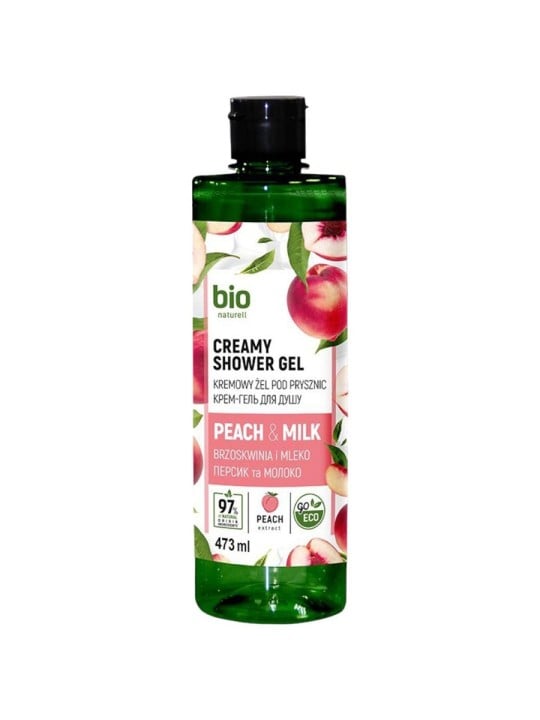 Bio Naturell Bio Naturell Gel doccia idratante cremoso al gusto di pesca e latte per tutti i tipi di pelle 437ml