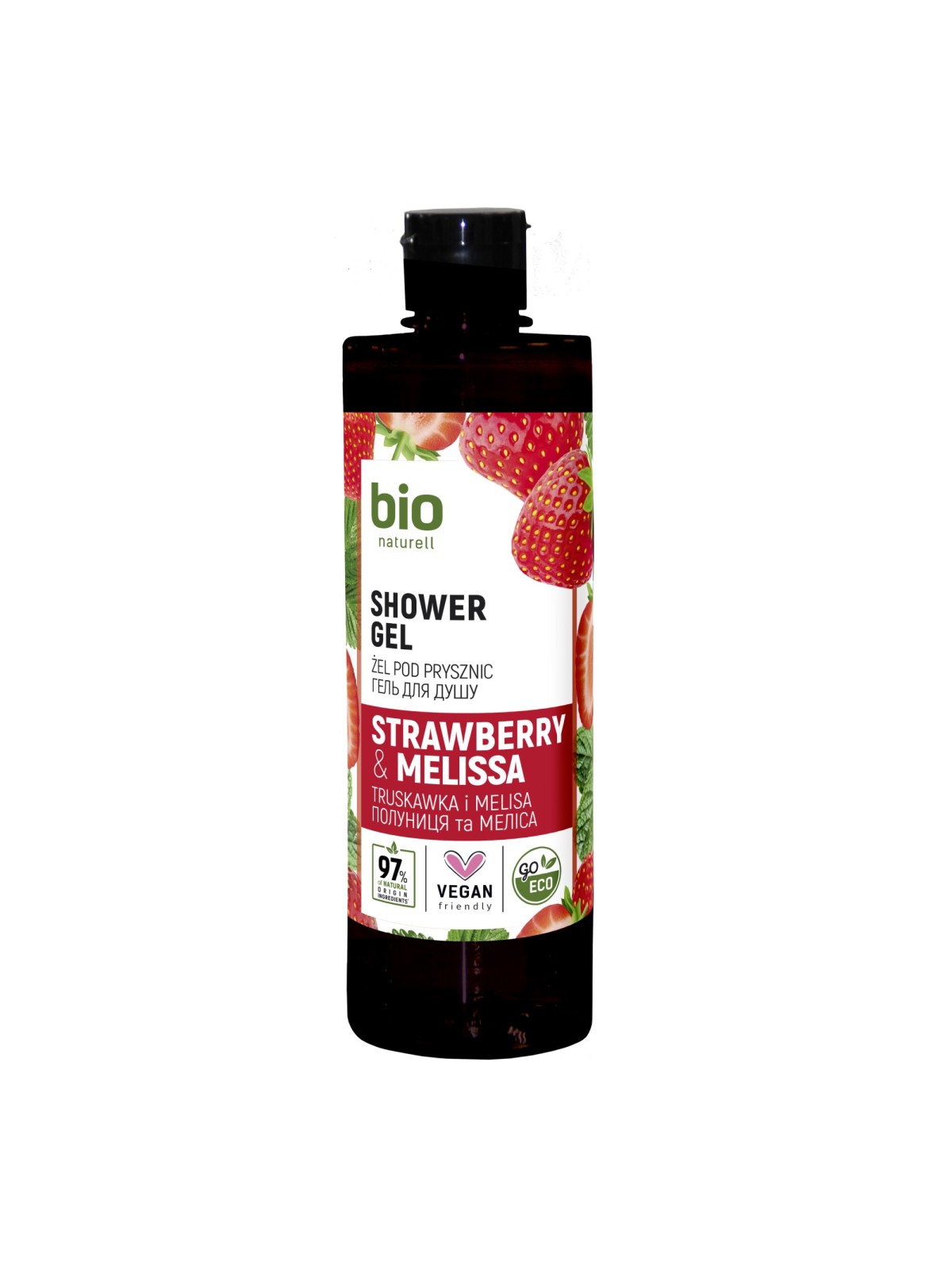 Bio Naturell Gel doccia idratante fragola e melissa per tutti i tipi di pelle 437ml