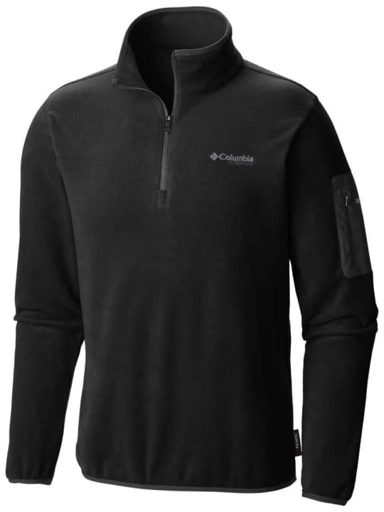 Felpa sportiva da uomo Columbia Titan Pass 1.0 con mezza zip sintetica nera taglia M