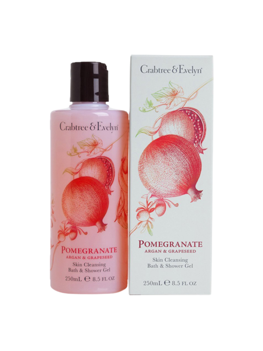 Bagnoschiuma detergente Crabtree & Evelyn al melograno argan e semi d'uva per tutti i tipi di pelle 250ml
