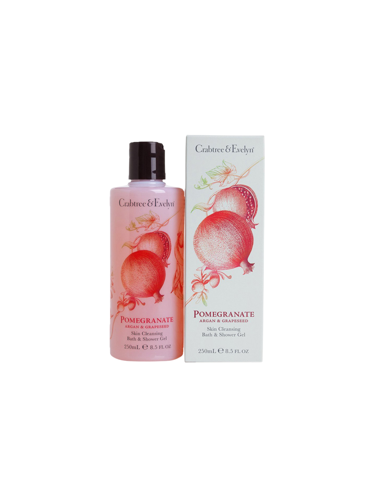 Bagnoschiuma detergente Crabtree & Evelyn al melograno argan e semi d'uva per tutti i tipi di pelle 250ml