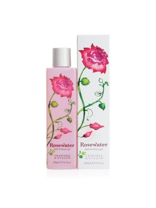 Bagnoschiuma detergente all'acqua di rose Crabtree & Evelyn per tutti i tipi di pelle 250ml