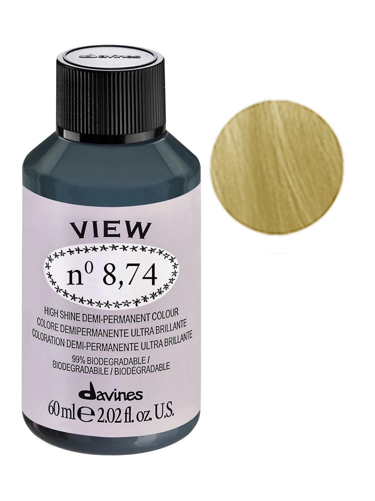 Tintura per capelli semipermanente Davines View 8.74 Gloss 60ml