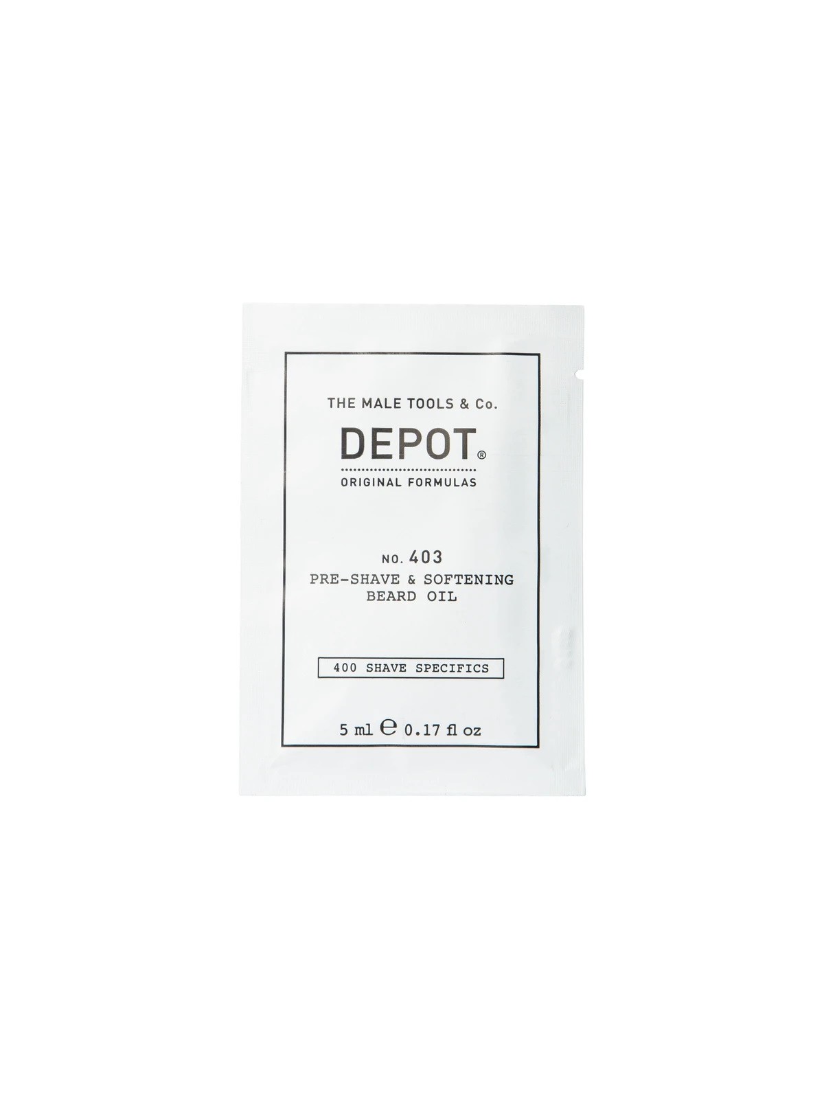 Depot 400 Shave Specifics n. 403 Olio pre-barba ammorbidente all'olio di mandorla dolce 5ml