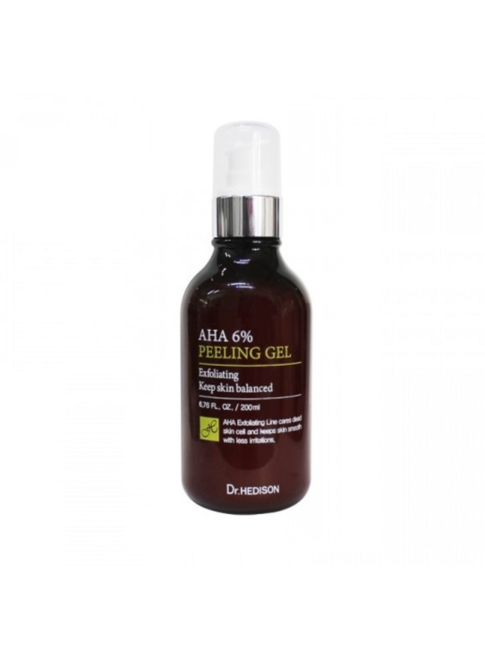 Dr. Hedison AHA 6% di concentrazione di AHA tra cui acido citrico glicolico e lattico. Gel peeling levigante 200ml