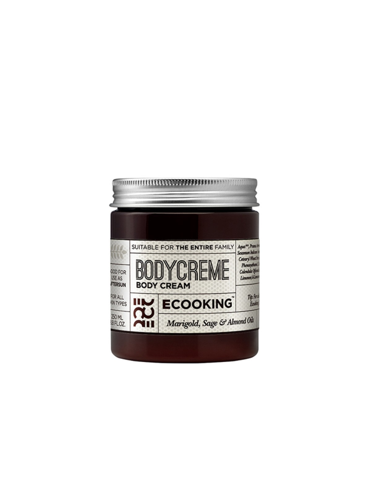 Crema corpo idratante all'olio di mandorle Ecooking 250ml