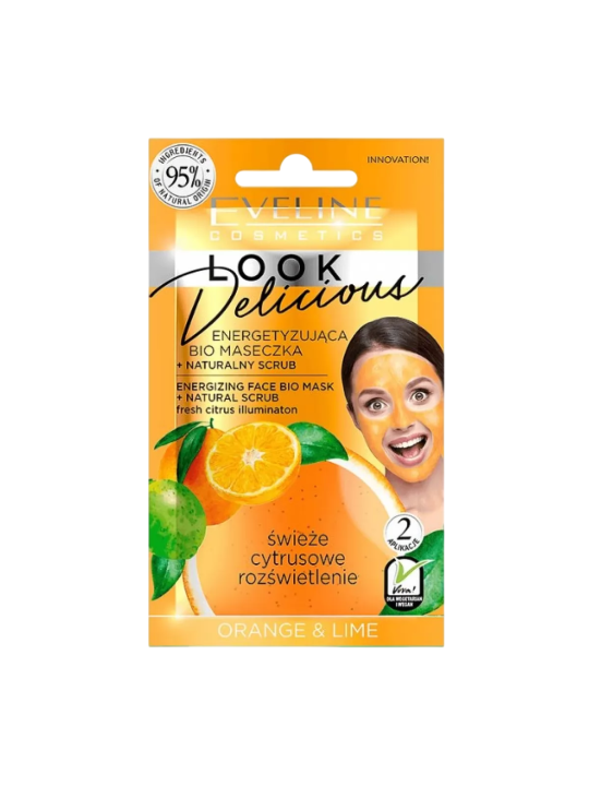 Eveline Cosmetics Look Delicious Maschera Scrub Illuminante Settimanale per il Viso 10ml
