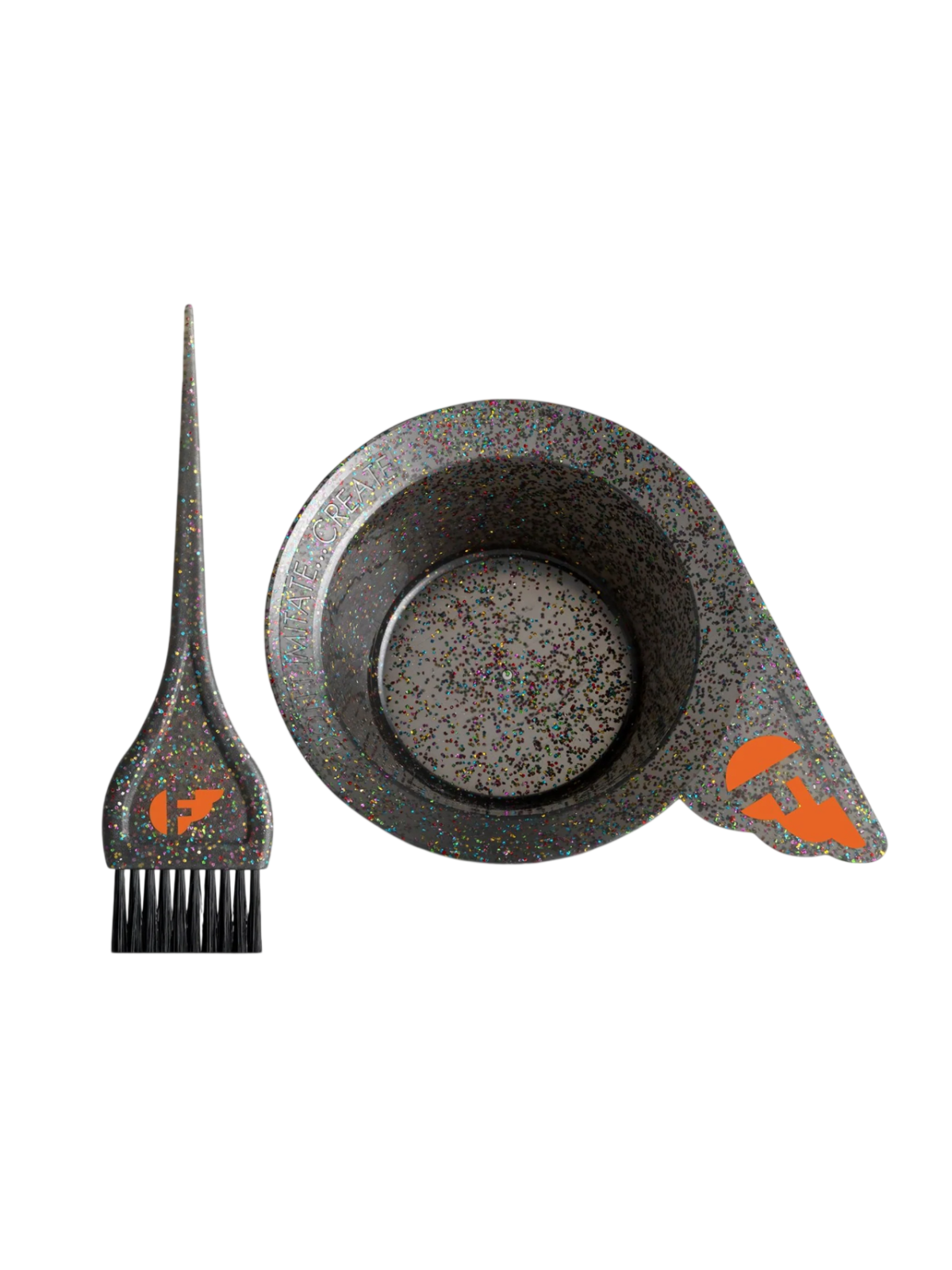 Ciotola in plastica grigia per mescolare i colori con glitter Fudge Professional colore grigio.