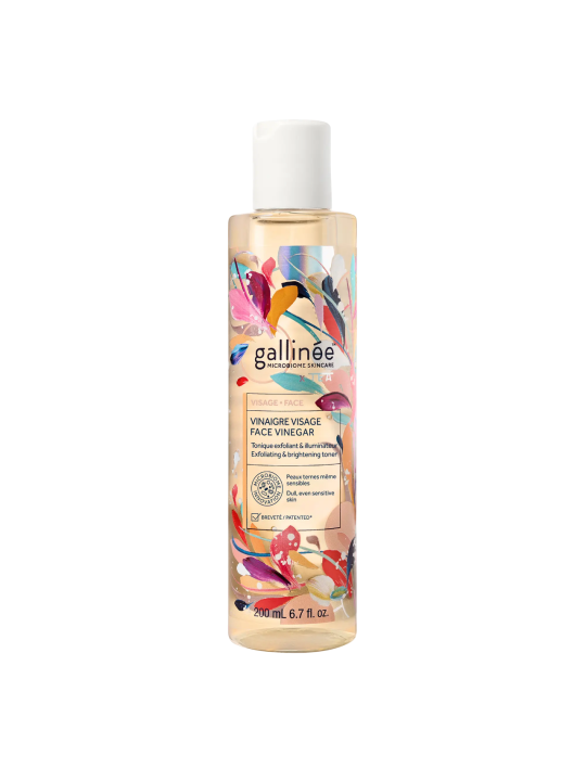 Lozione tonica viso Gallinee Microbiome Skincare all'aceto tonificante lenitiva e illuminante 200ml