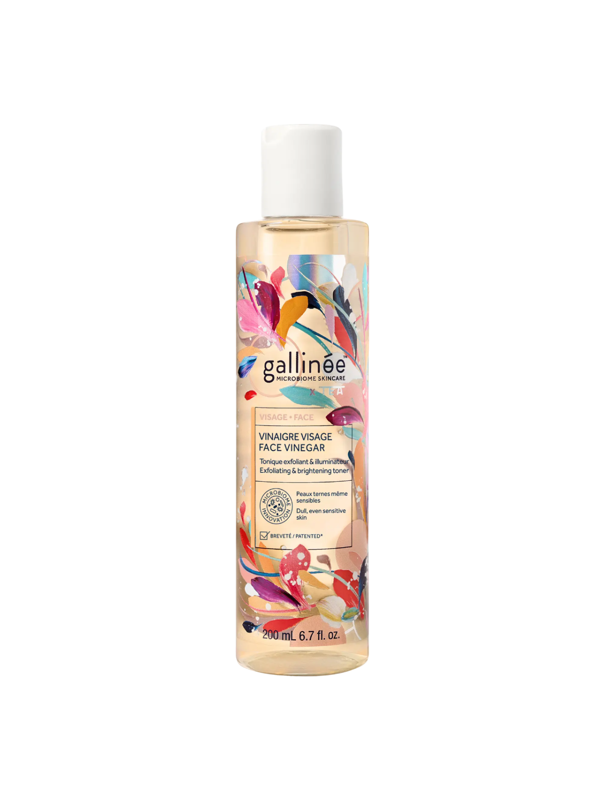 Lozione tonica viso Gallinee Microbiome Skincare all'aceto tonificante lenitiva e illuminante 200ml