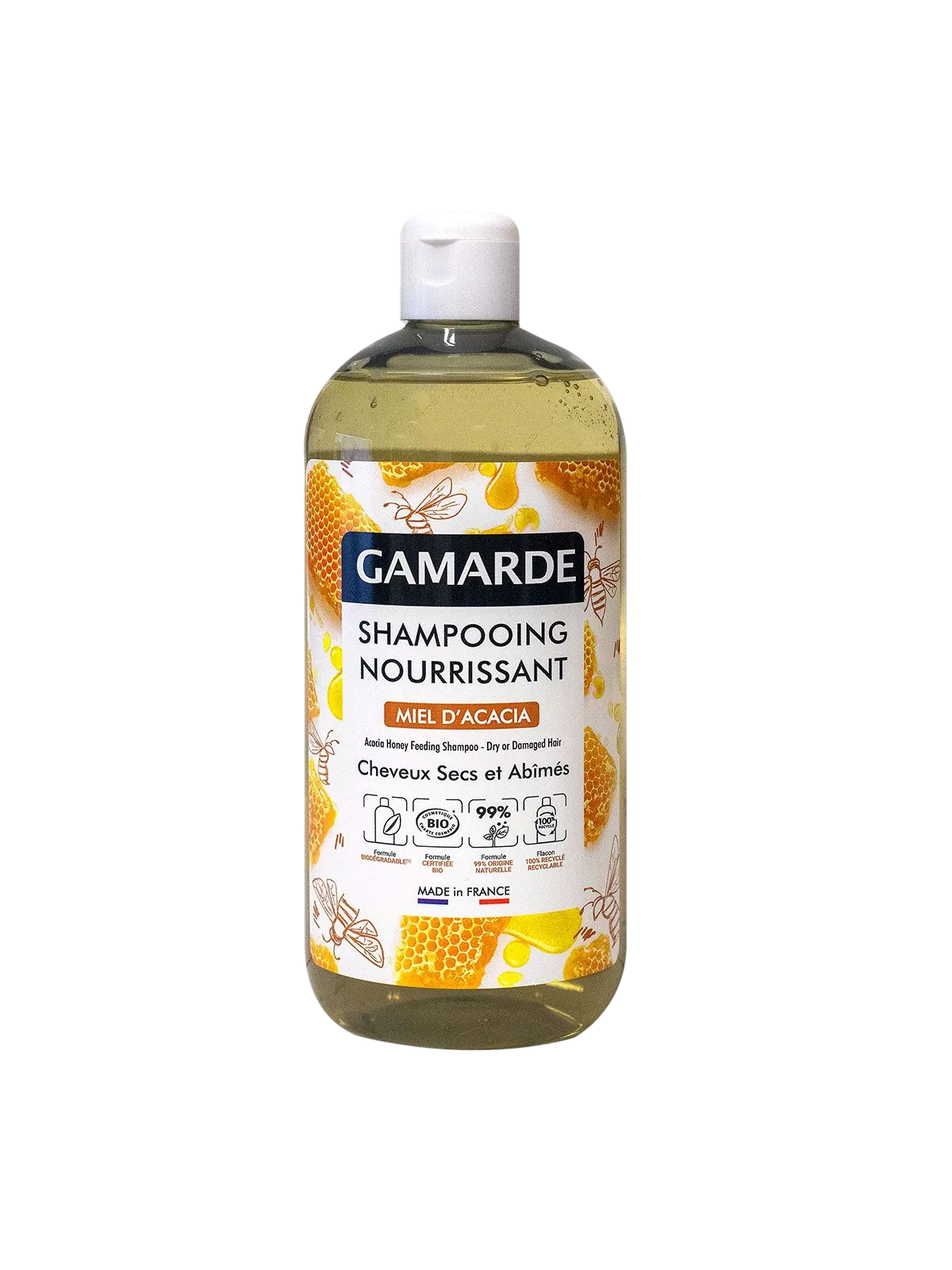 Shampoo nutriente Gamarde Bio Acacia Honey per capelli secchi e danneggiati 500ml
