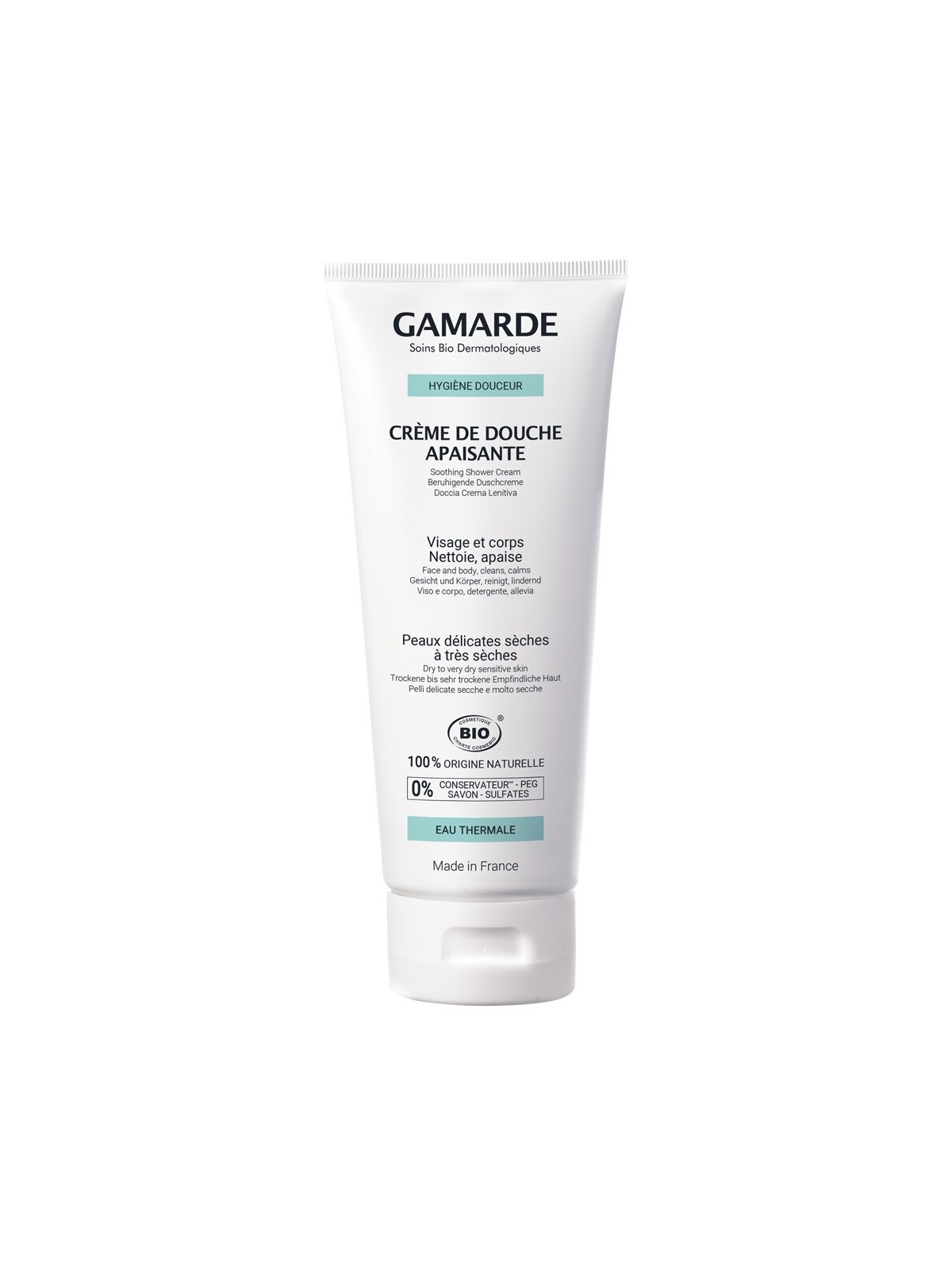 Crema doccia lenitiva biologica Gamarde Hygiene 200ml