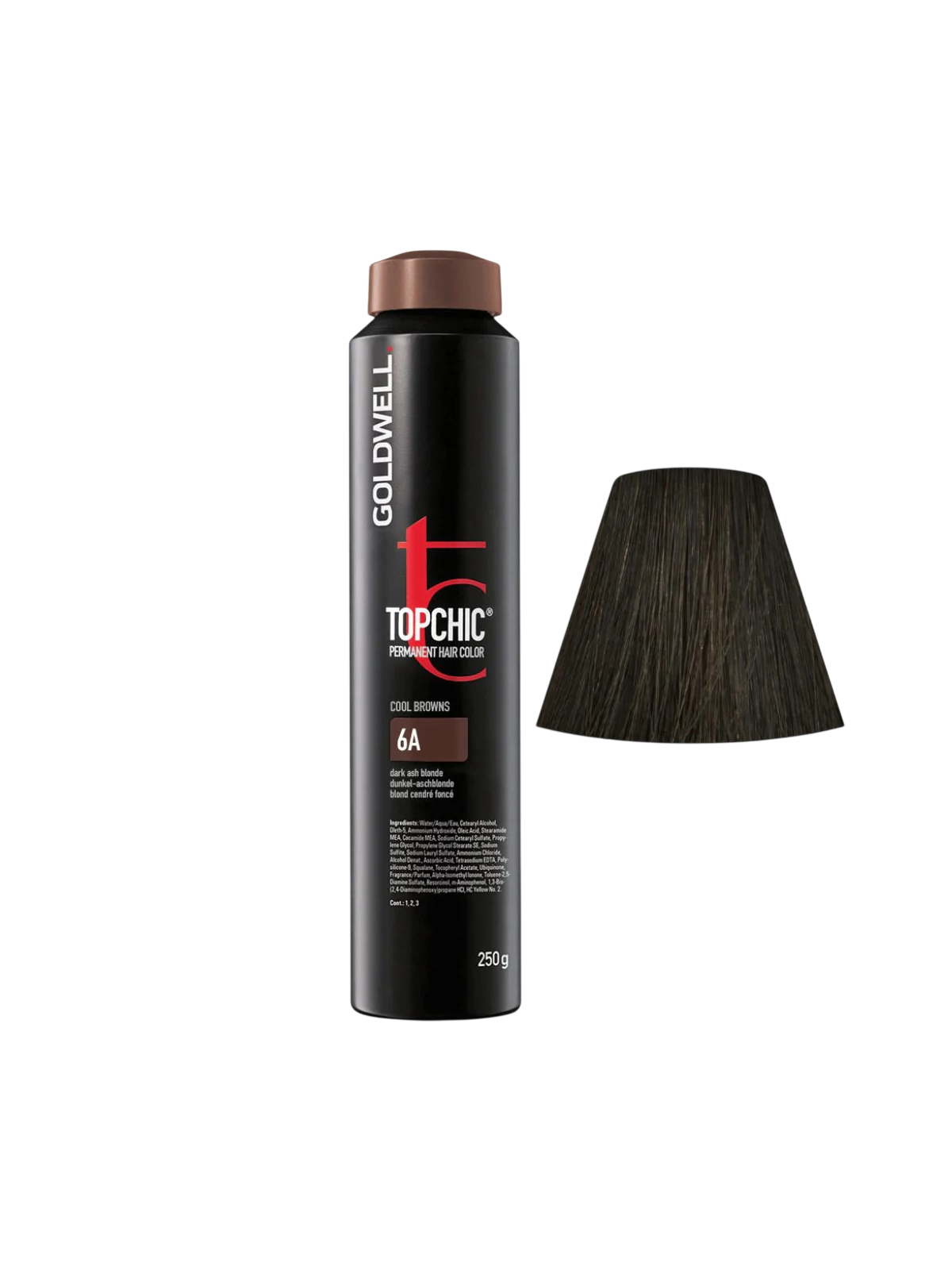 Tintura per capelli permanente Goldwell TopChic 6A Biondo cenere scuro 250ml