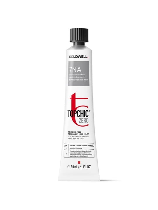 Tintura per capelli permanente Goldwell TopChic Zero senza ammoniaca 7NA Biondo cenere medio naturale 60ml