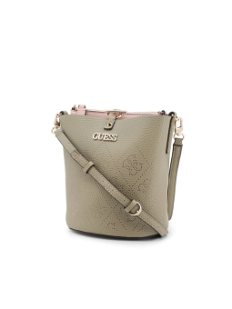 Borsa a mano Guess Amara in poliestere e tessuto con logo 4G colore verde modello HWSG8493010 dimensioni 22 x 205 x 14 cm.