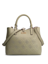 Borsa a mano Guess Amara in tessuto di poliuretano con logo 4G colore verde codice HWSG8493060 dimensioni 29 x 22 x 14 cm.