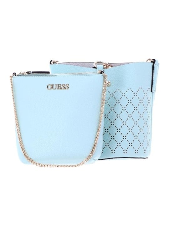 Borsa Guess Amara in pelle sintetica e tessuto modello Surf XG849301 donna 18/21 x 20 x 14 / 14/18 x 175 x 65 cm
