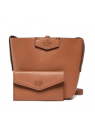 Borsa Guess Brenton in pelle ecologica e tessuto struttura rigida colore caramello modello 6432 donna dimensioni 22 x 18 x 9 cm.
