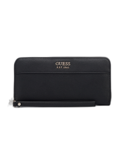 Portafoglio Guess Katey in tessuto SLG grande con cerniera nera donna