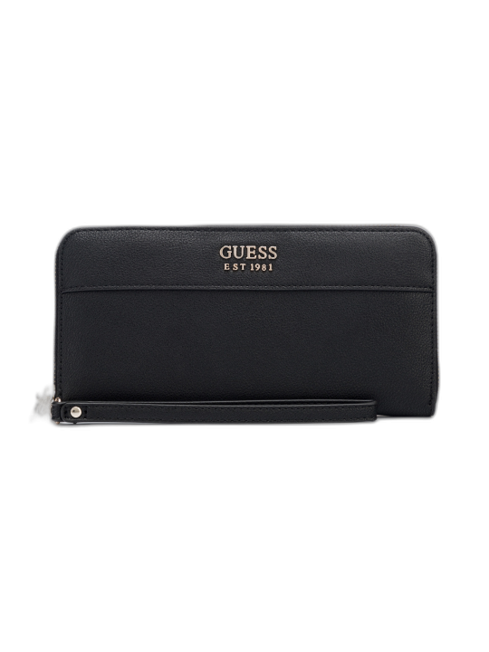 Portafoglio Guess Katey in tessuto SLG grande con cerniera nera donna