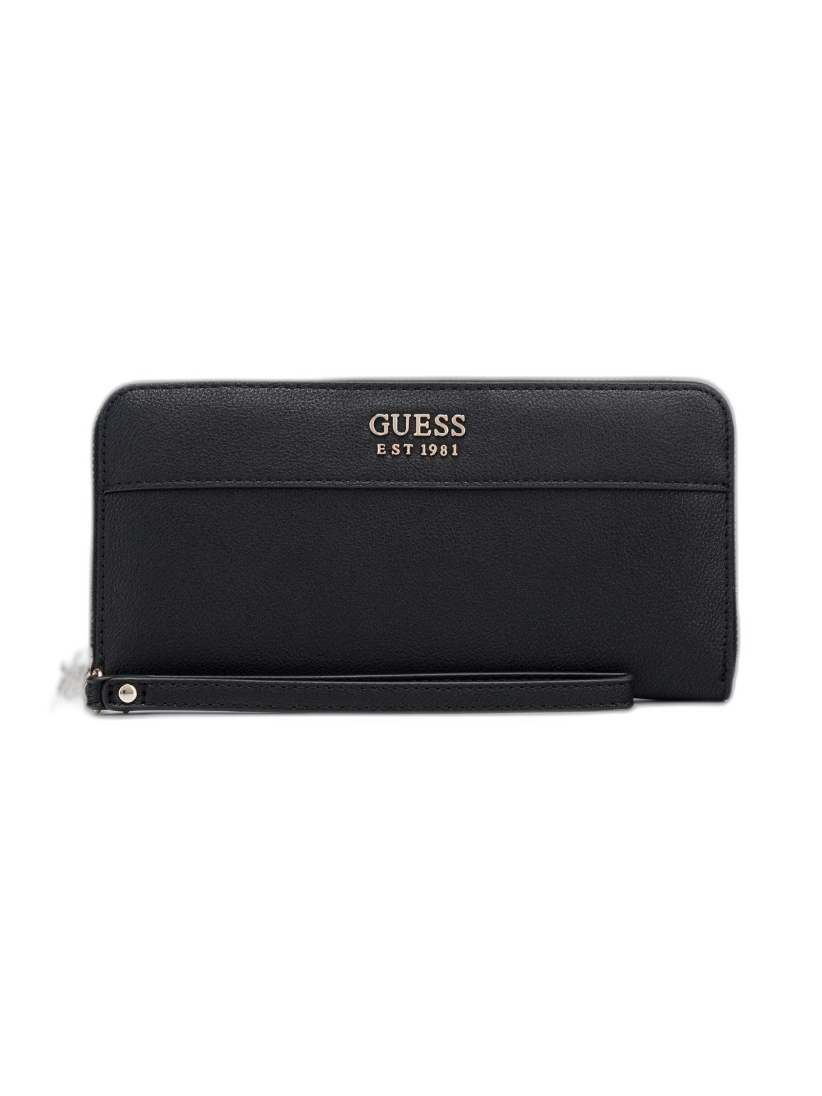 Portafoglio Guess Katey in tessuto SLG grande con cerniera nera donna