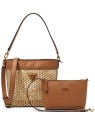 Borsa tote in tessuto Guess Vikky color cognac da donna