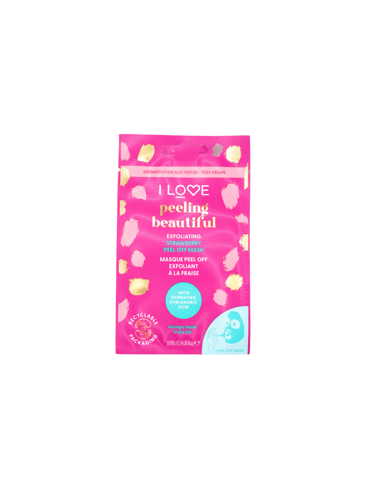 Adoro la maschera in tessuto peeling I Love Beautiful Peeling Sheet Mask For Face 10ml
