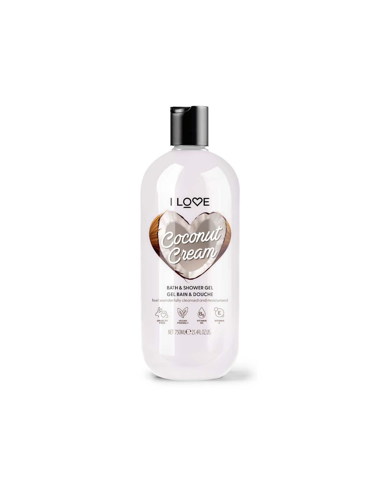 Adoro il gel doccia idratante al cocco e crema per tutti i tipi di pelle 750ml.