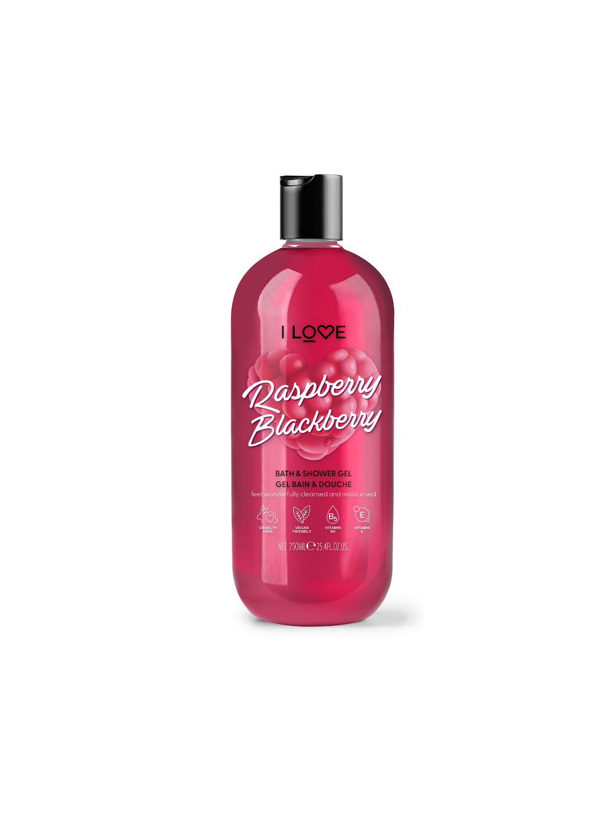 Adoro il gel doccia idratante al lampone e mora per tutti i tipi di pelle 750ml.