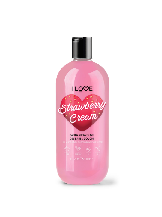 Adoro il bagnoschiuma idratante Fragole e Panna per tutti i tipi di pelle 750ml