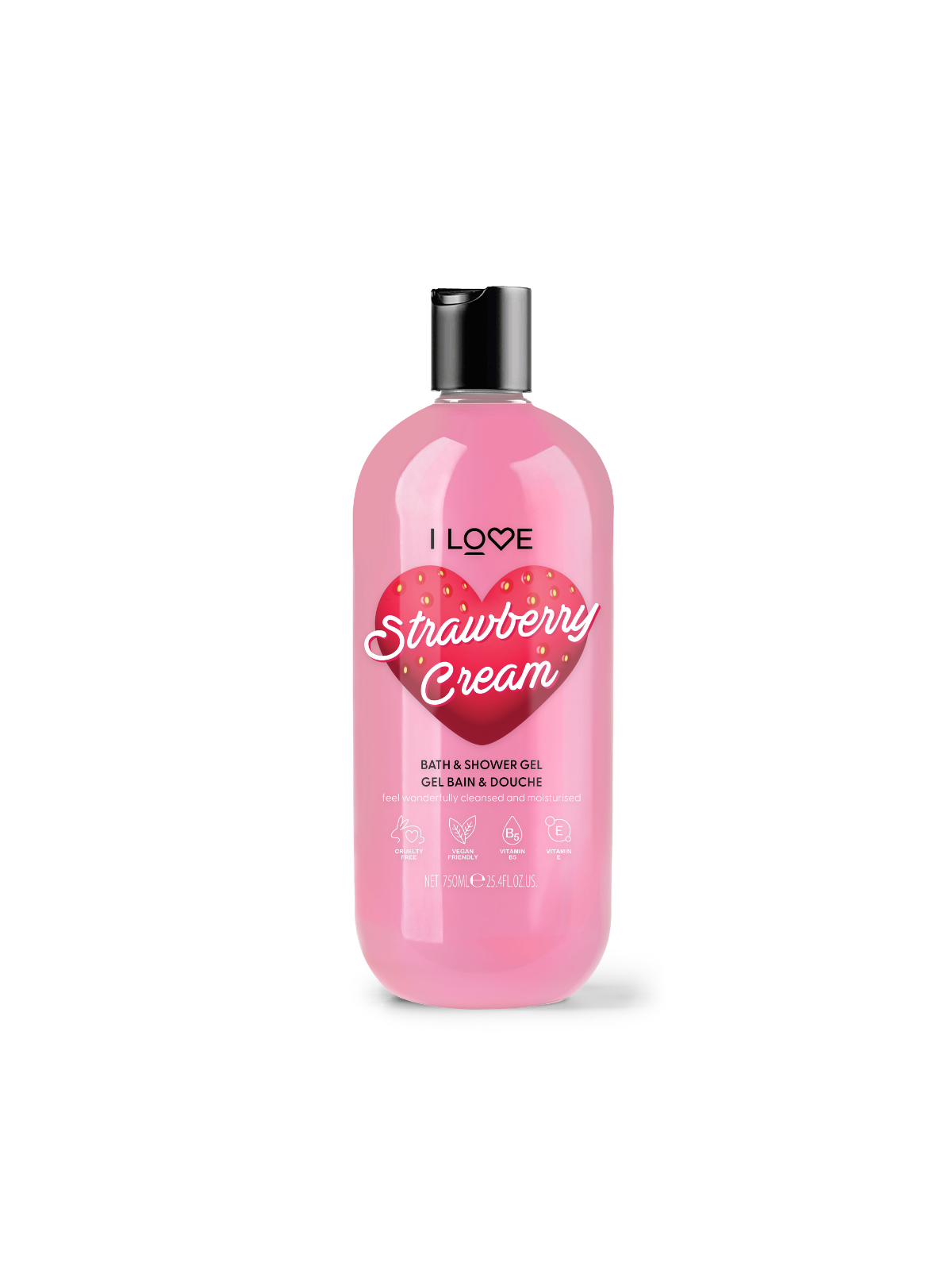 Adoro il bagnoschiuma idratante Fragole e Panna per tutti i tipi di pelle 750ml