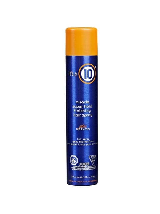 It's a 10 Miracle Super Hold Finishing Spray Plus Keratin Hair Spray Style Extra Strong Hold 334ml