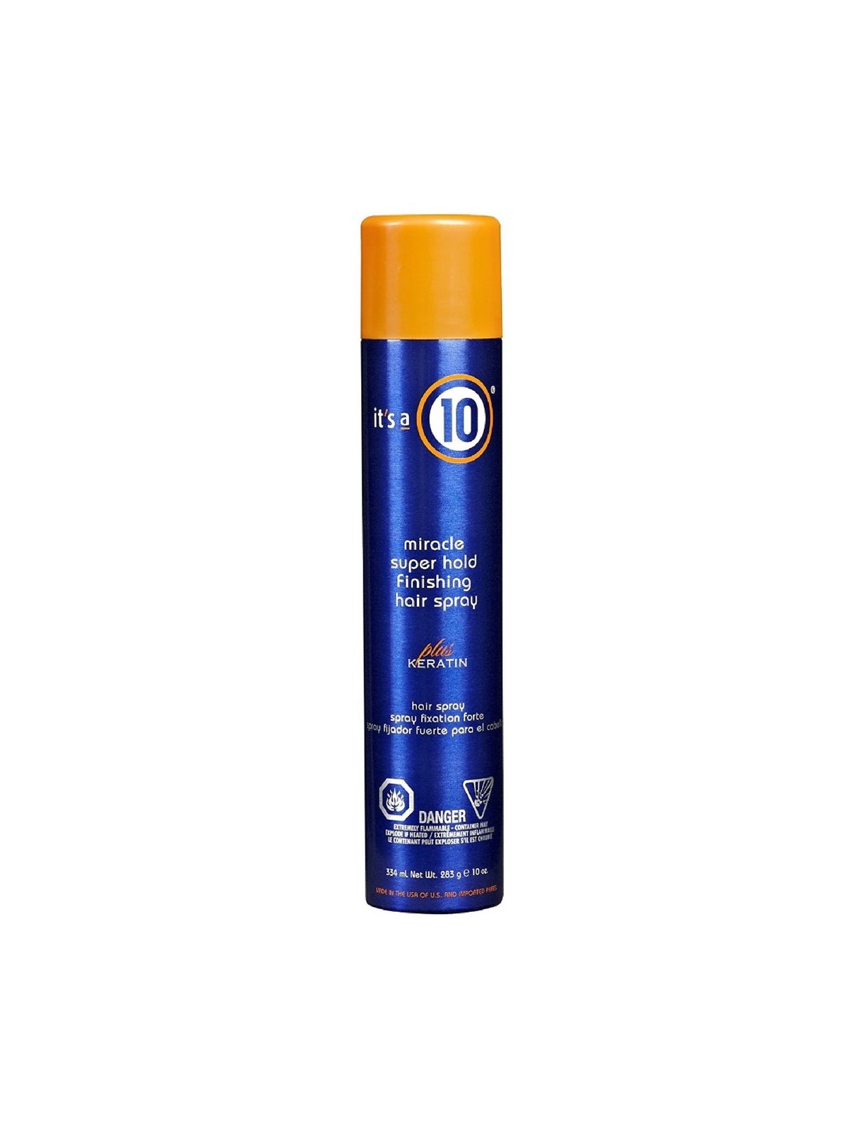 It's a 10 Miracle Super Hold Finishing Spray Plus Keratin Hair Spray Style Extra Strong Hold 334ml