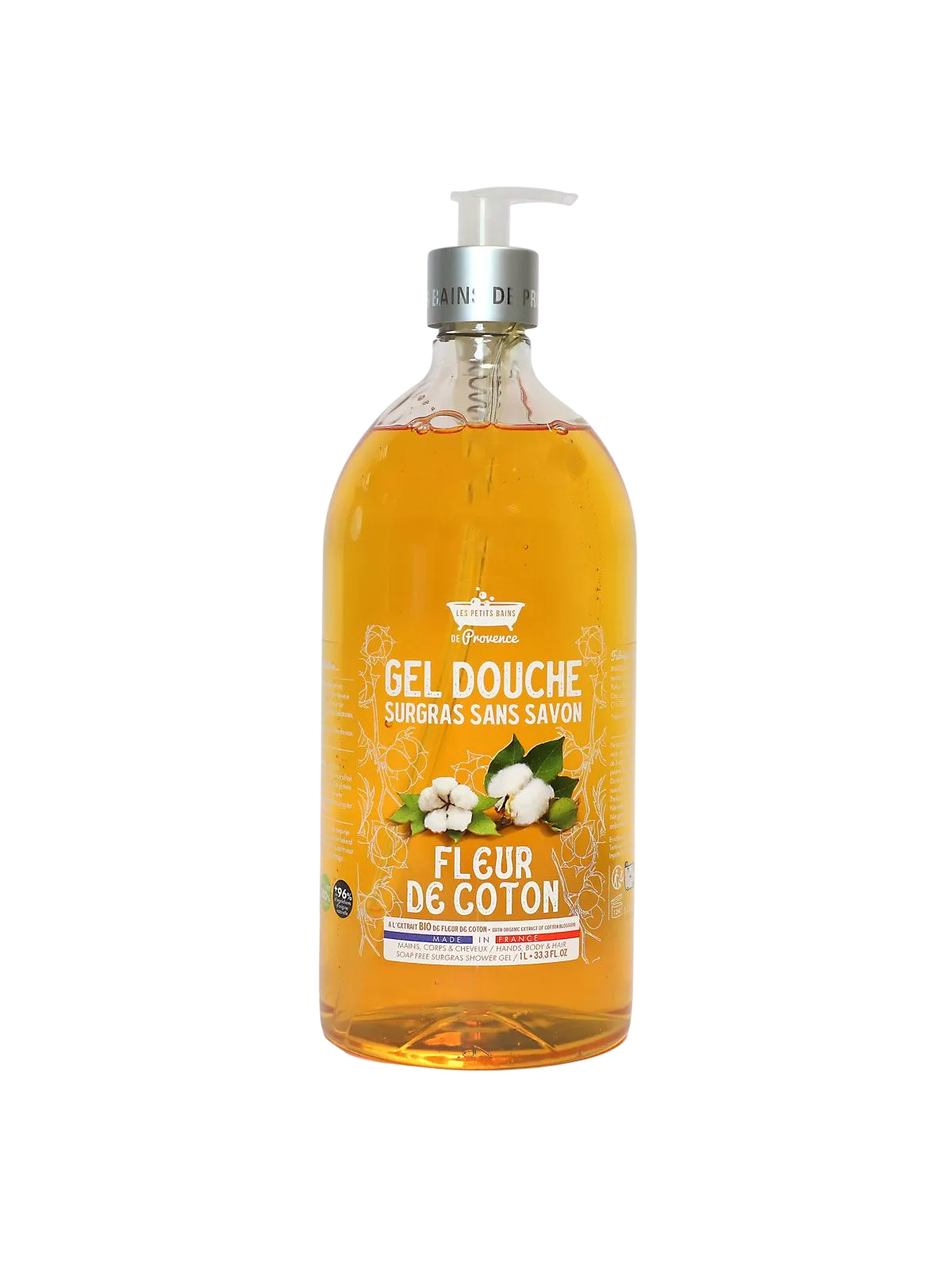 Les Petites Bains de Provence Gel doccia Fleur de Coton per pelli sensibili 1000ml