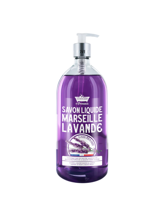 Les Petites Bains de Provence Sapone liquido alla lavanda di Marsiglia per mani e corpo 1000ml