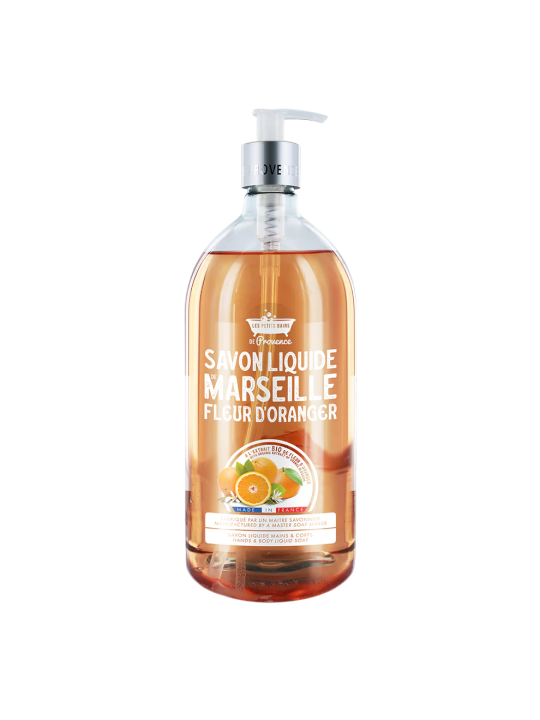 Les Petites Bains de Provence Sapone liquido Marsiglia Orange Blassom per mani e corpo 1000ml