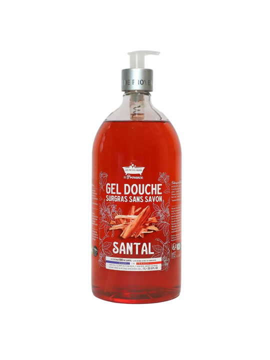 Les Petites Bains de Provence Santal Bagnoschiuma per Corpo Viso e Capelli per Pelli Sensibili 1000ml