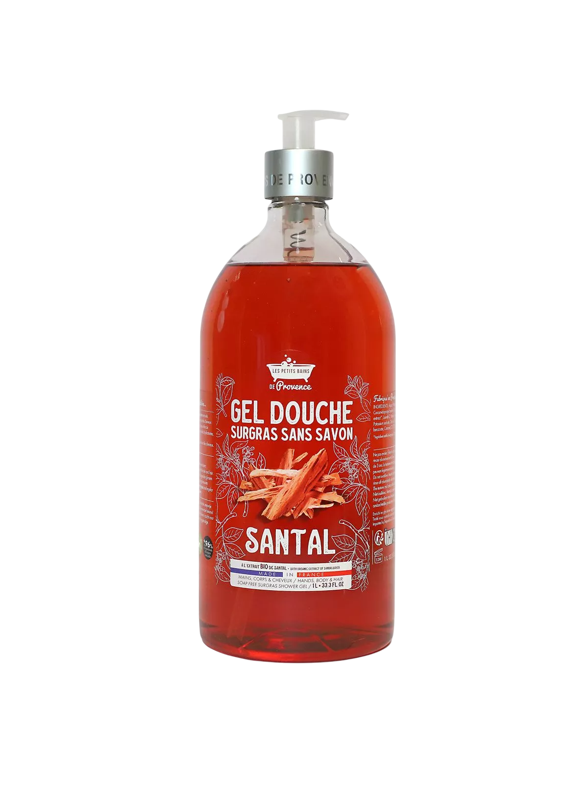 Les Petites Bains de Provence Santal Bagnoschiuma per Corpo Viso e Capelli per Pelli Sensibili 1000ml