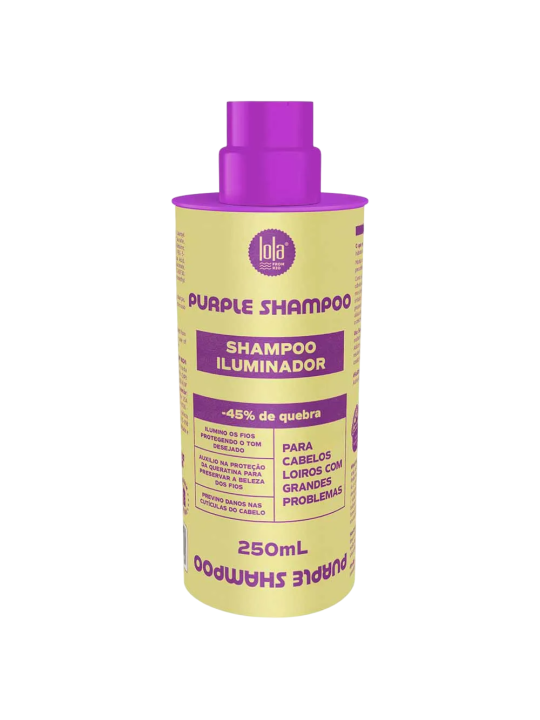Shampoo viola per capelli Lola Cosmetics che neutralizza i riflessi gialli o arancioni 250ml