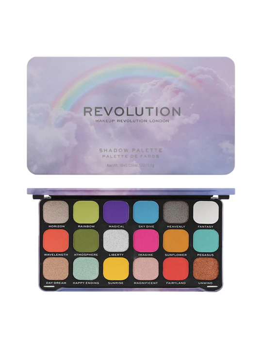 Palette di ombretti Rainbow di Makeup Revolution 18 colori 198 g