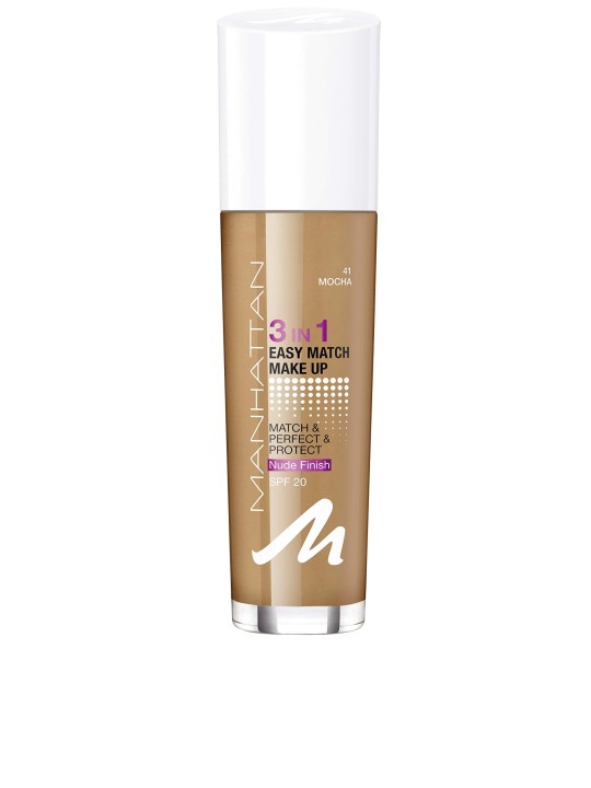 Fondotinta liquido Manhattan Easy Match 3 in 1 41 Mocha SPF 20 30ml
