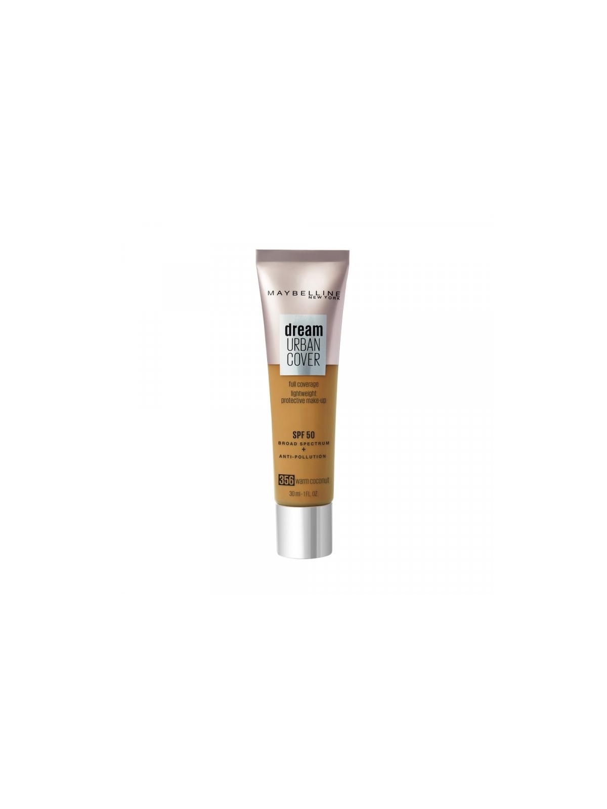 Fondotinta in crema Maybelline Dream Urban Cover Full Cover 356 Warm Coconut SPF 50 30ml
