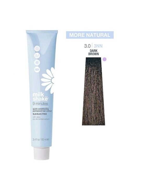 Milk Shake 9 Minutes Tintura per capelli permanente senza SLS/SLES 3.03NN Castano Scuro 100ml