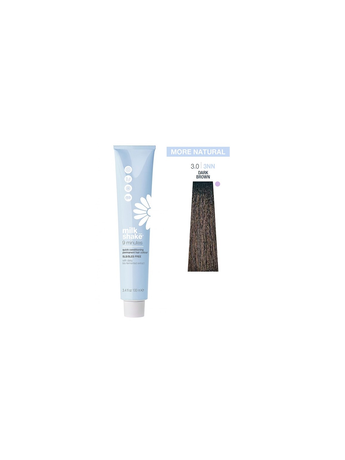 Milk Shake 9 Minutes Tintura per capelli permanente senza SLS/SLES 3.03NN Castano Scuro 100ml