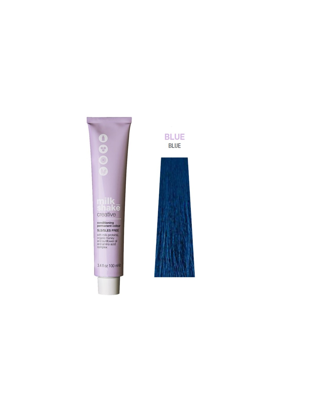 Tintura per capelli permanente Milk Shake Creative SLS/SLES-Free .1.A Blu 100ml