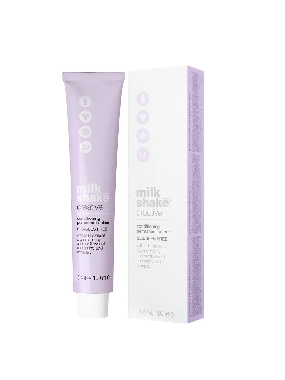 Tintura per capelli permanente Milk Shake Creative SLS/SLES-Free 4.04NN Castano Medio Naturale Intenso 100ml