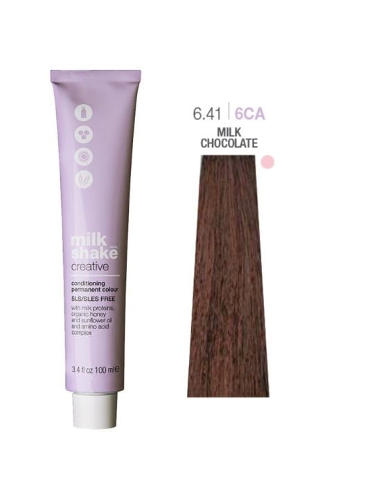 Tintura per capelli permanente Milk Shake Creative SLS/SLES-Free 6.416CA Cioccolato al latte 100ml