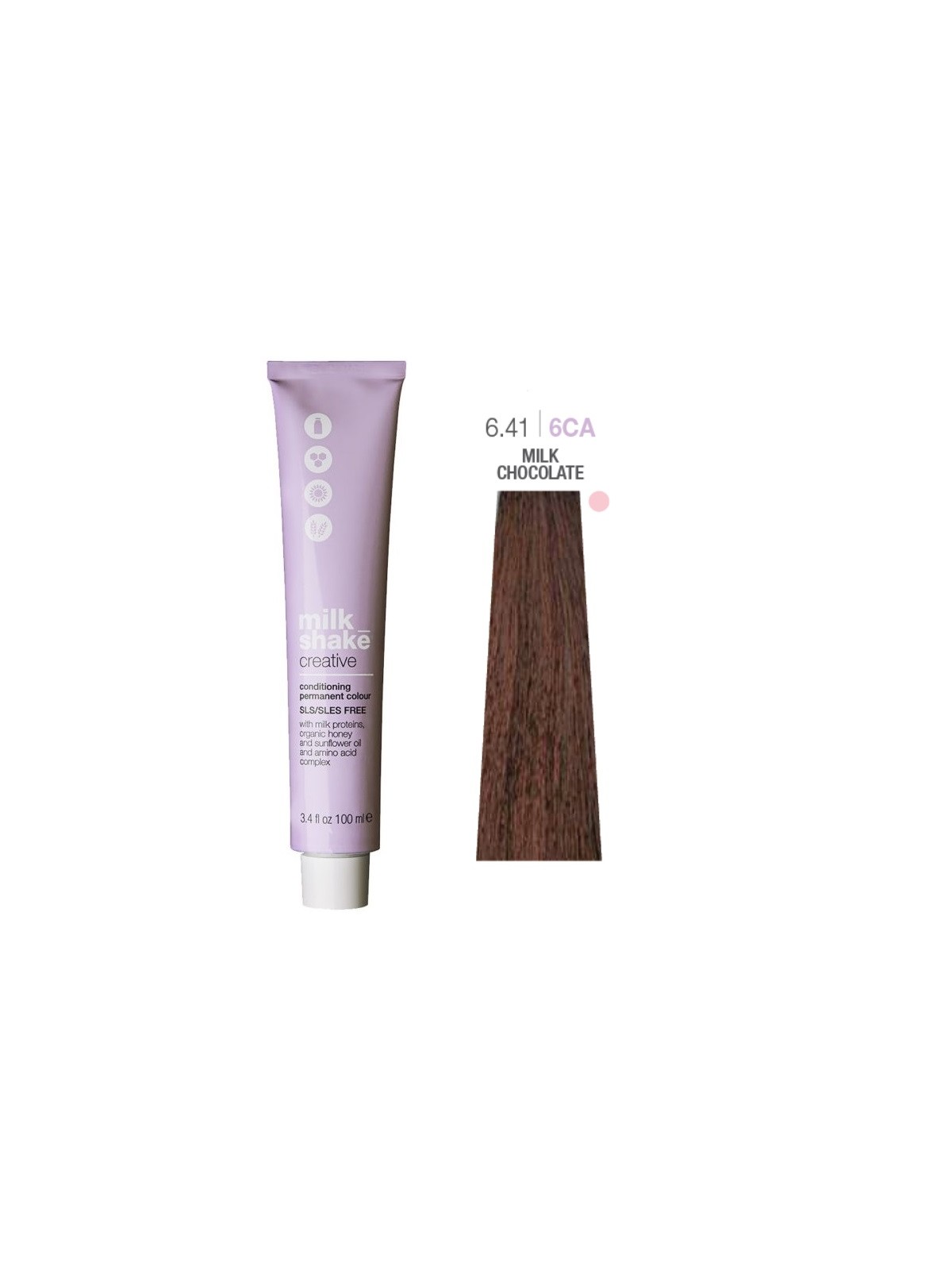 Tintura per capelli permanente Milk Shake Creative SLS/SLES-Free 6.416CA Cioccolato al latte 100ml